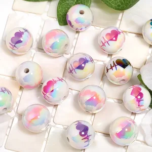Acrylic Beads Valentine’s Day Heartbeat