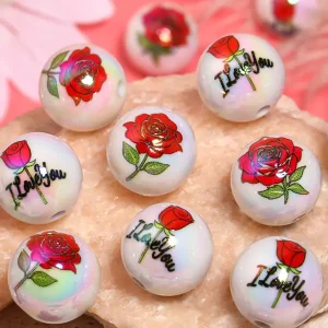 Acrylic Beads Valentine’s Day Rose