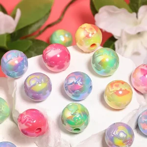 Acrylic Beads With Love Lettering