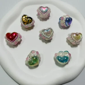 Fancy beads Heart Shape With Pearl