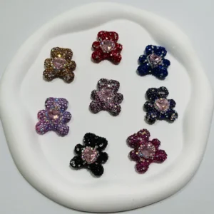 Rhinestone Beads Bear With Heart