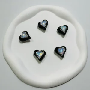 Rhinestone Beads Clear Heart