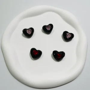 Rhinestone Beads Double Heart